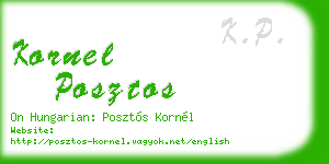 kornel posztos business card
